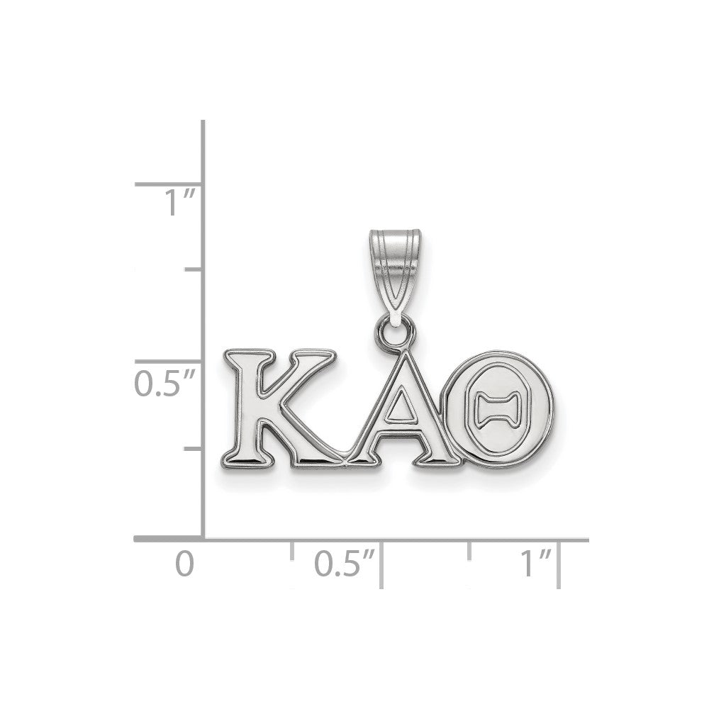 Sterlingsilber Rhodiniert Logoart Kappa Alpha Theta Sorority Greek Buchstaben Mittel Anhänger