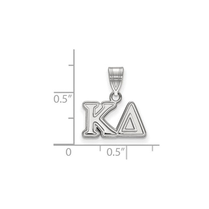 Sterlingsilber Rhodiniert Logoart Kappa Delta Sorority Greek Buchstaben Mittel Anhänger