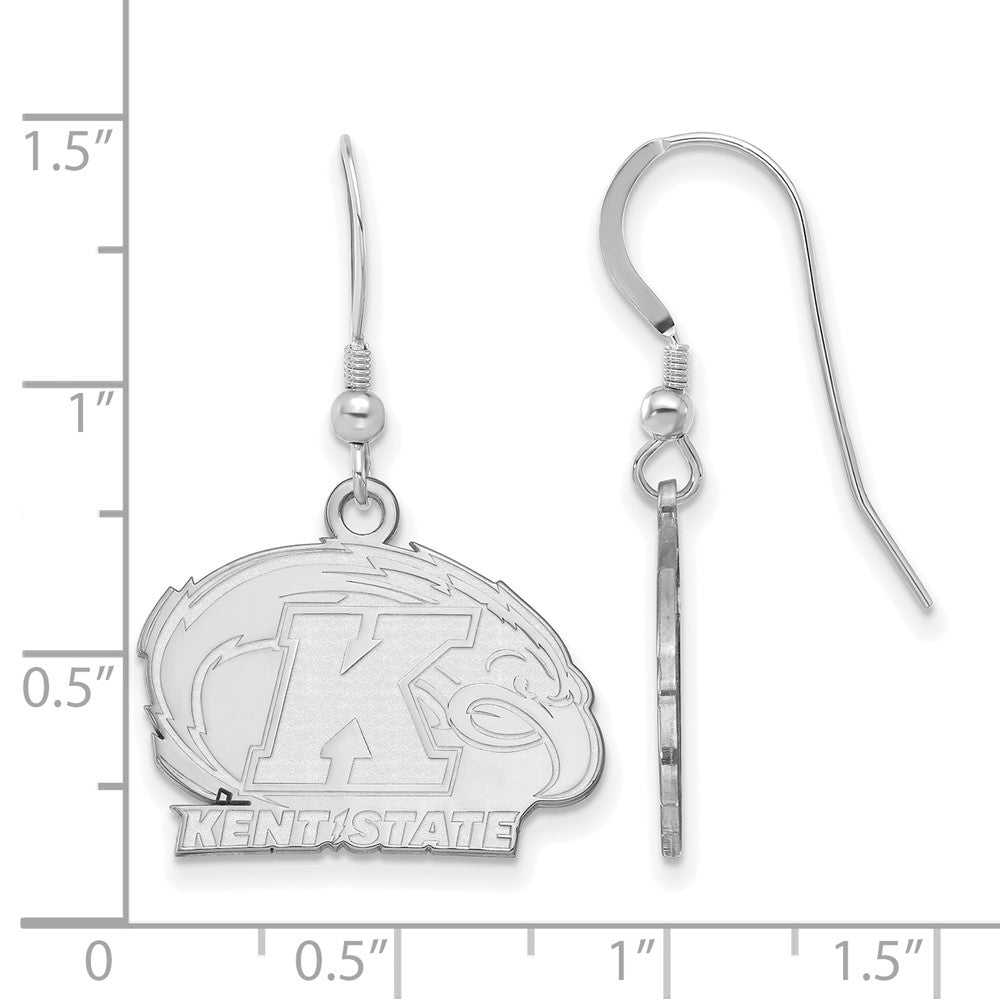 Sterlingsilber Rhodiniert Logoart Kent State University Klein Hängend Draht Ohrringe