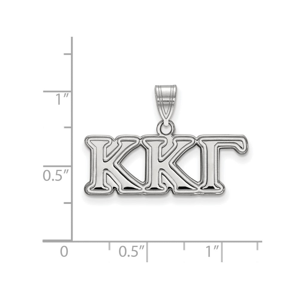 Sterlingsilber Rhodiniert Logoart Kappa Gamma Sorority Greek Buchstaben Mittel Anhänger