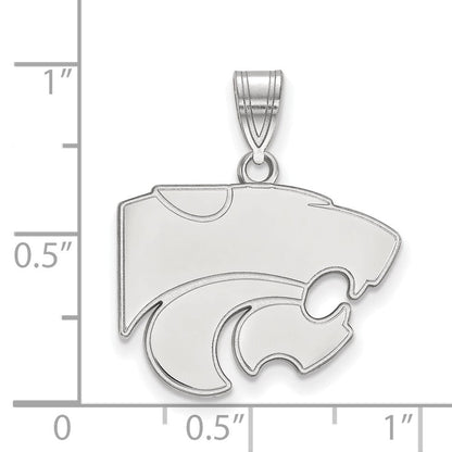 Sterlingsilber Rhodiniert Logoart Kansas State University Wildkatze Mittel Anhänger