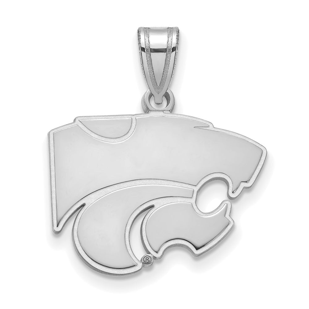 Sterlingsilber Rhodiniert Logoart Kansas State University Wildkatze Mittel Anhänger