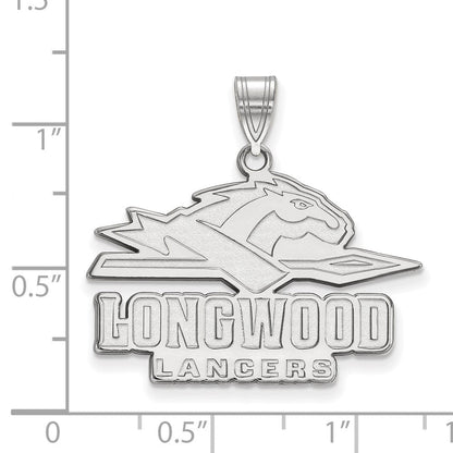 Sterlingsilber Rhodiniert Logoart Longwood University Lancers Groß Anhänger