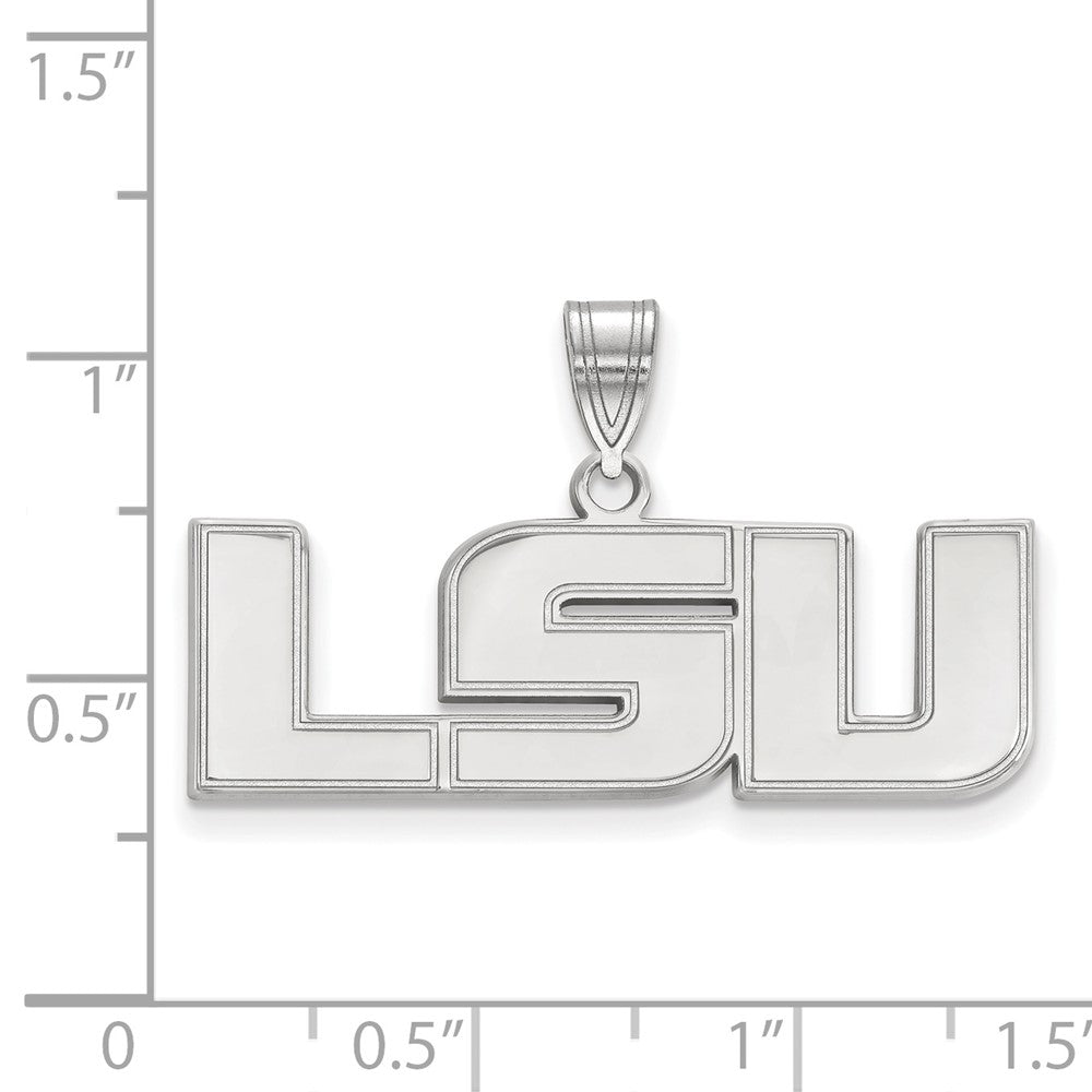 Sterlingsilber Rhodiniert Logoart Louisiana State University L S U Mittel Anhänger
