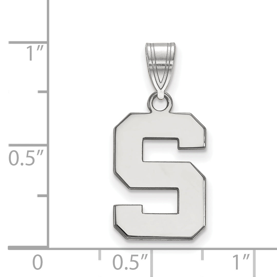 Sterlingsilber Rhodiniert Logoart Michigan State University Buchstabe S Mittel Anhänger