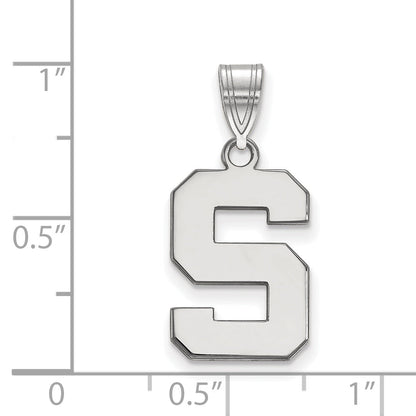 Sterlingsilber Rhodiniert Logoart Michigan State University Buchstabe S Mittel Anhänger