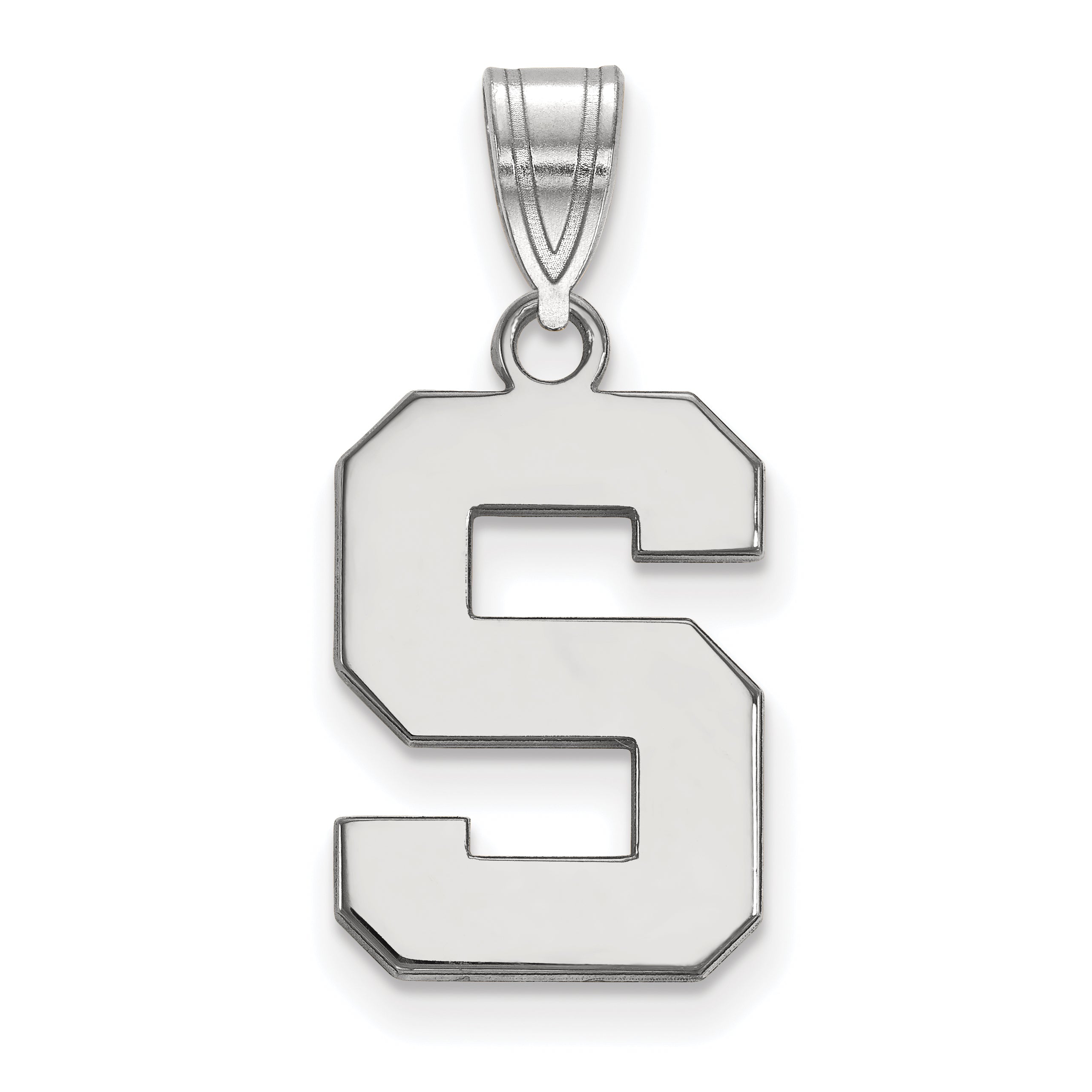 Sterlingsilber Rhodiniert Logoart Michigan State University Buchstabe S Mittel Anhänger