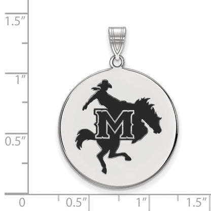 Sterlingsilber Rhodiniert Logoart Mcneese State University Extra Groß Emailliert Plättchen Anhänger