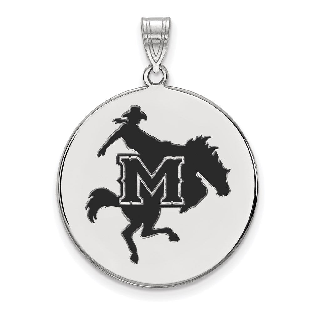 Sterlingsilber Rhodiniert Logoart Mcneese State University Extra Groß Emailliert Plättchen Anhänger