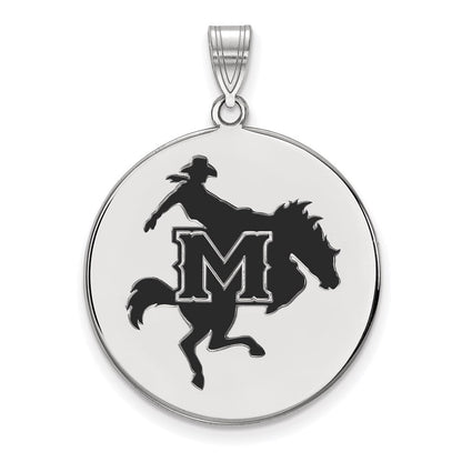 Sterlingsilber Rhodiniert Logoart Mcneese State University Extra Groß Emailliert Plättchen Anhänger