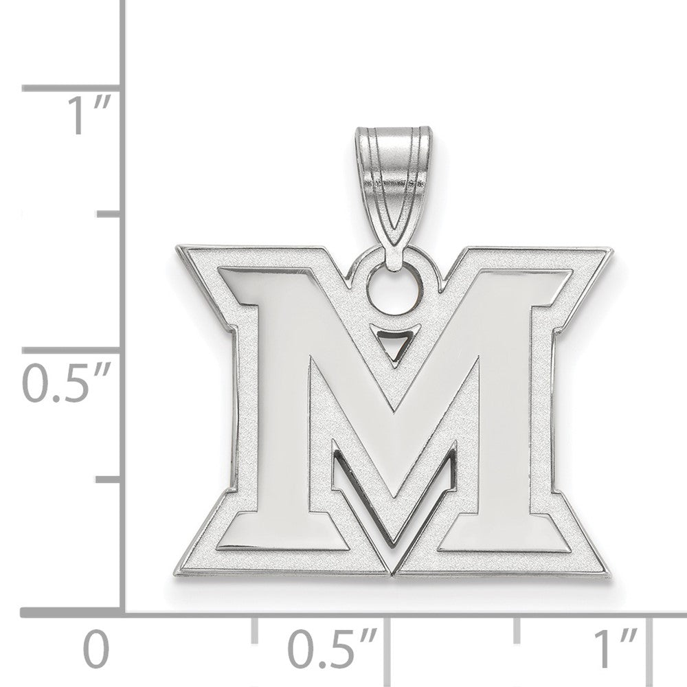10K Weißgold Logoart Miami University Ohio Buchstabe M Mittel Anhänger