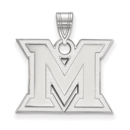 Sterlingsilber Rhodiniert Logoart Miami University Ohio Buchstabe M Mittel Anhänger