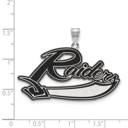 Sterlingsilber Rhodiniert Logoart Mt Union College Raiders Extra Groß Emailliert Anhänger