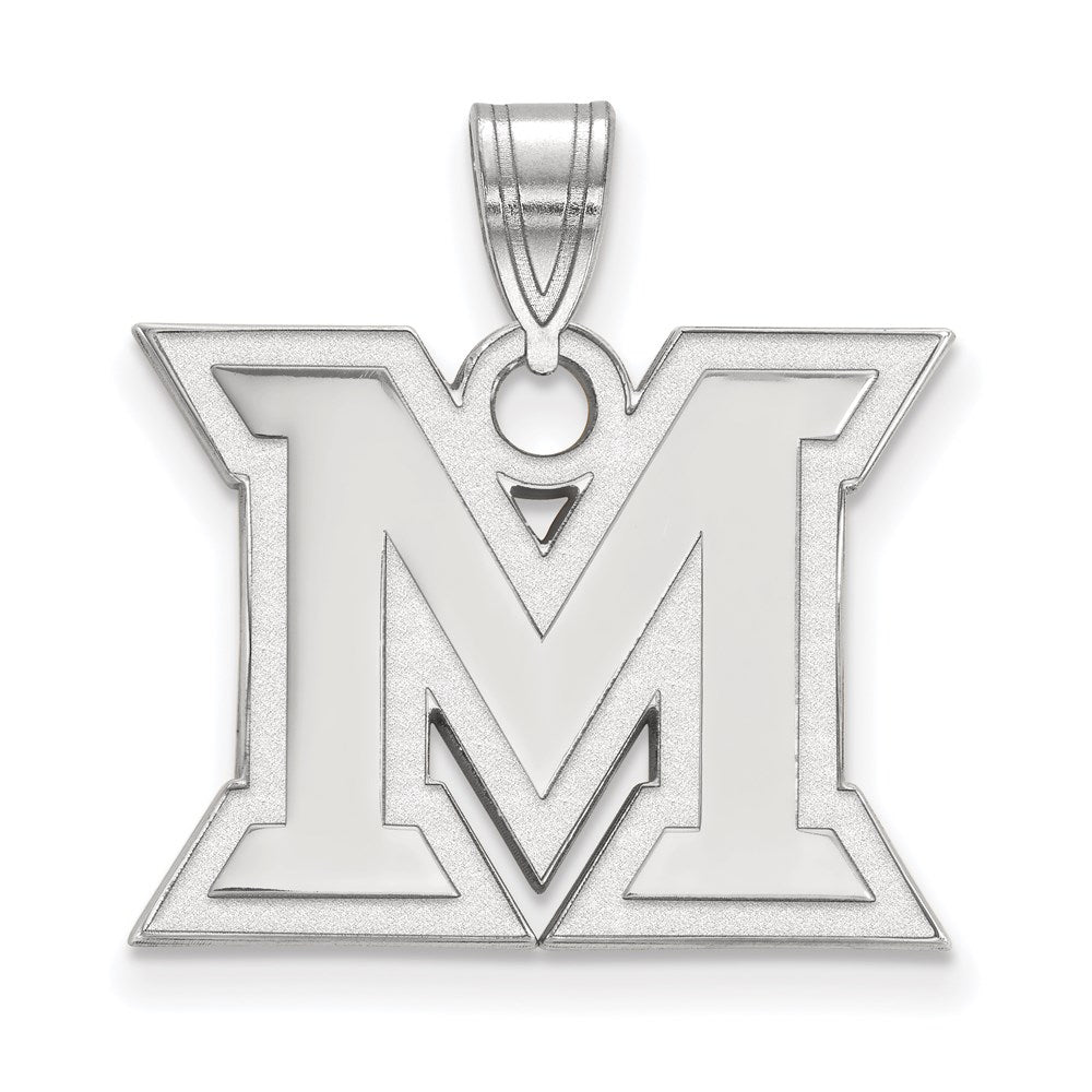 10K Weißgold Logoart Miami University Ohio Buchstabe M Mittel Anhänger