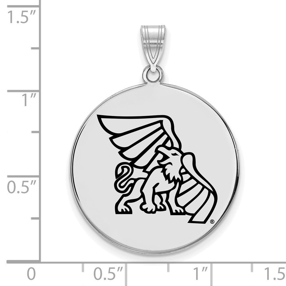 Sterlingsilber Rhodiniert Logoart Missouri Western State University Griffon Extra Groß Emailliert Plättchen Anhänger