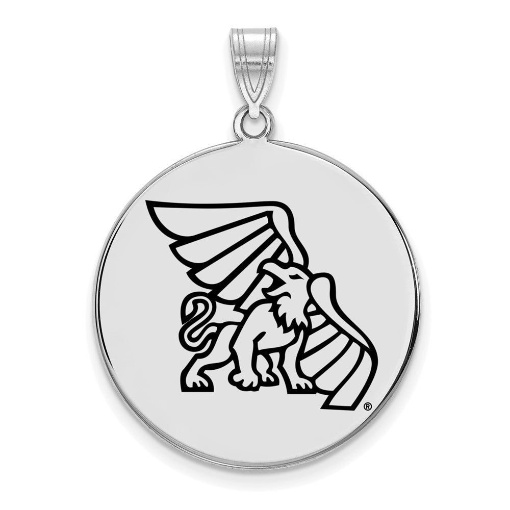Sterlingsilber Rhodiniert Logoart Missouri Western State University Griffon Extra Groß Emailliert Plättchen Anhänger