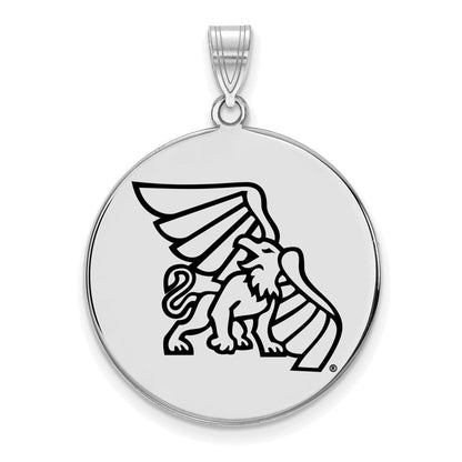 Sterlingsilber Rhodiniert Logoart Missouri Western State University Griffon Extra Groß Emailliert Plättchen Anhänger