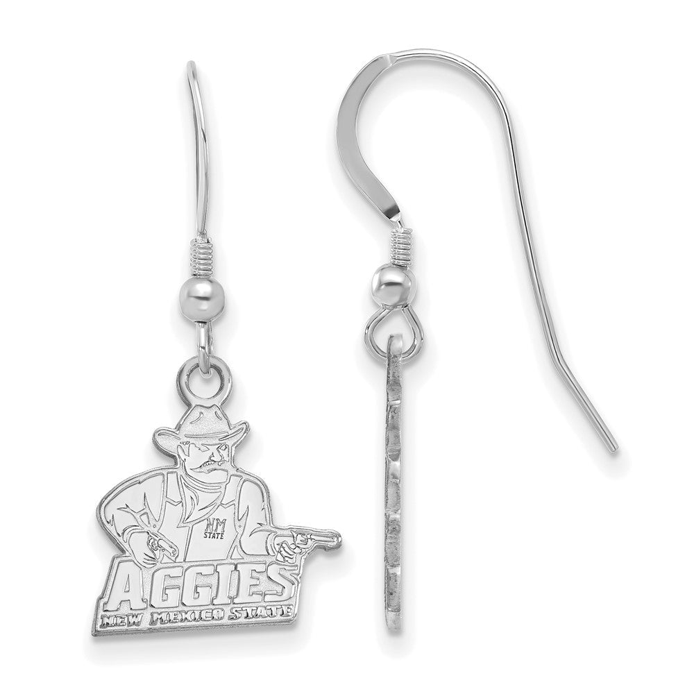 Sterlingsilber Rhodiniert Logoart New Mexico State University Aggies Klein Hängend Draht Ohrringe