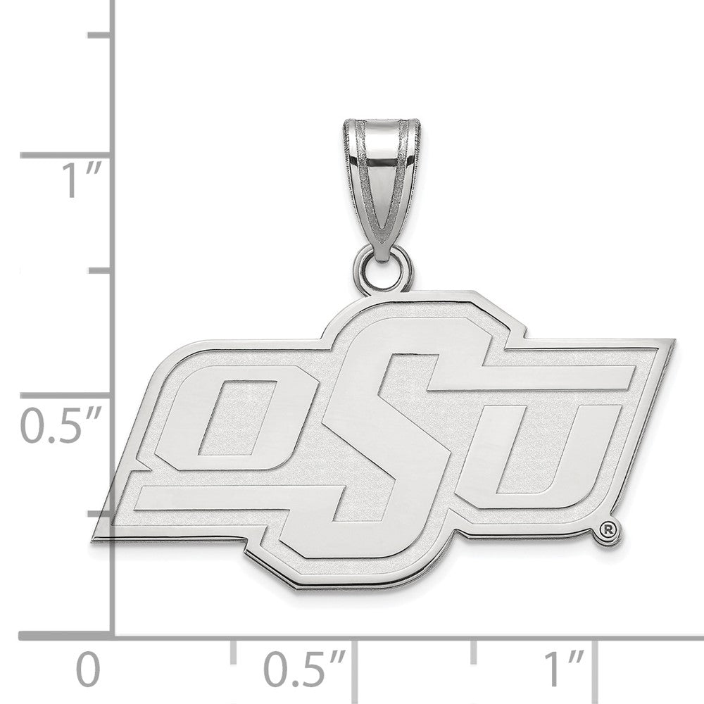 Sterlingsilber Rhodiniert Logoart Oklahoma State University O S U Mittel Anhänger