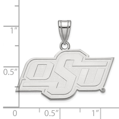 Sterlingsilber Rhodiniert Logoart Oklahoma State University O S U Mittel Anhänger
