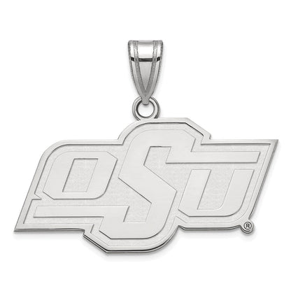 Sterlingsilber Rhodiniert Logoart Oklahoma State University O S U Mittel Anhänger