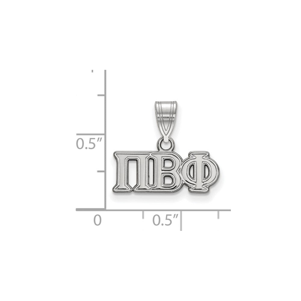 Sterlingsilber Rhodiniert Logoart Pi Beta Phi Sorority Greek Buchstaben Mittel Anhänger