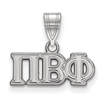 Sterlingsilber Rhodiniert Logoart Pi Beta Phi Sorority Greek Buchstaben Mittel Anhänger