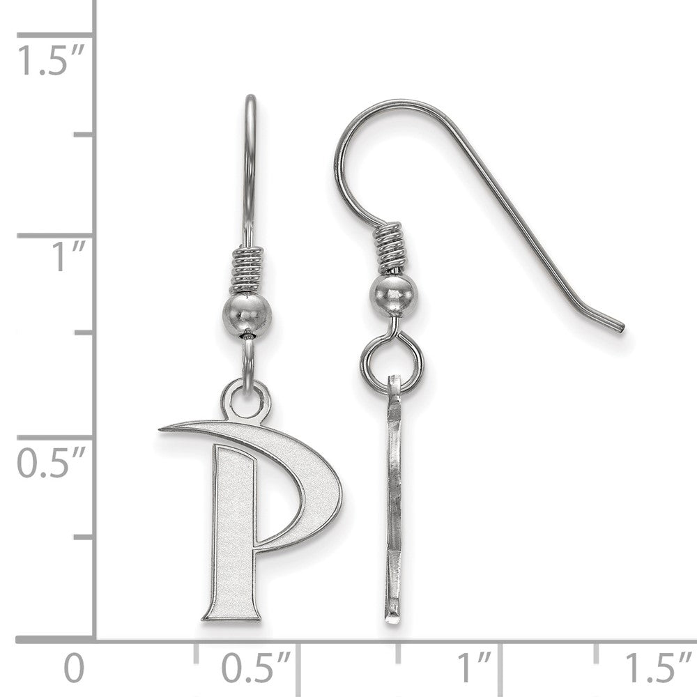Sterlingsilber Rhodiniert Logoart Pepperdine University Buchstabe P Klein Hängend Draht Ohrringe