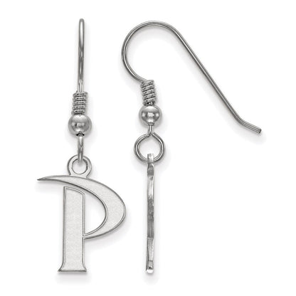 Sterlingsilber Rhodiniert Logoart Pepperdine University Buchstabe P Klein Hängend Draht Ohrringe