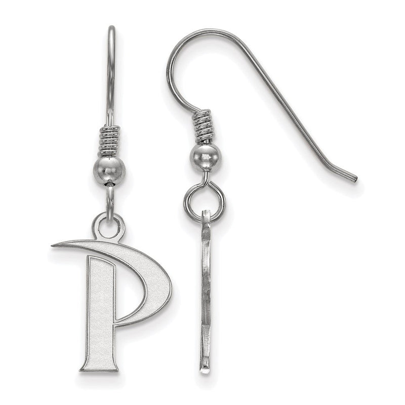 Sterlingsilber Rhodiniert Logoart Pepperdine University Buchstabe P Klein Hängend Draht Ohrringe