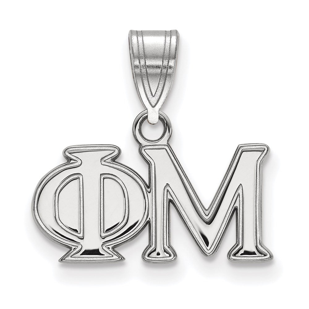 Sterlingsilber Rhodiniert Logoart Phi Mu Sorority Greek Buchstaben Mittel Anhänger