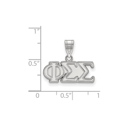 Sterlingsilber Rhodiniert Logoart Phi Sigma Sorority Greek Buchstaben Mittel Anhänger