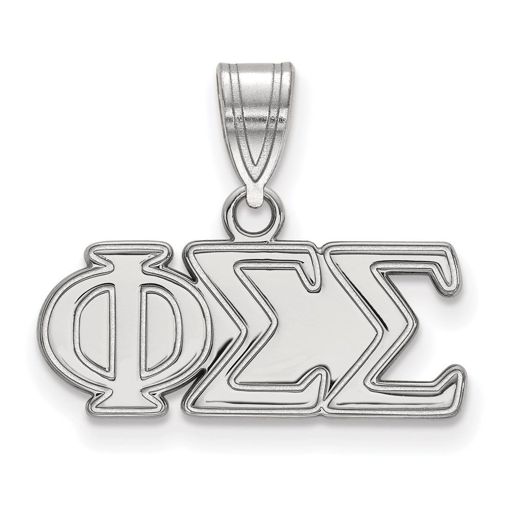Sterlingsilber Rhodiniert Logoart Phi Sigma Sorority Greek Buchstaben Mittel Anhänger
