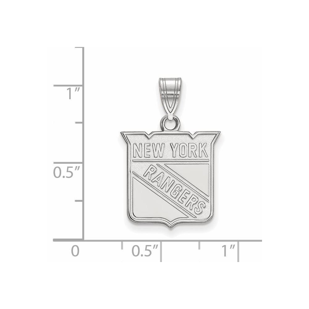 10K Weißgold Nhl Logoart New York Rangers Mittel Anhänger