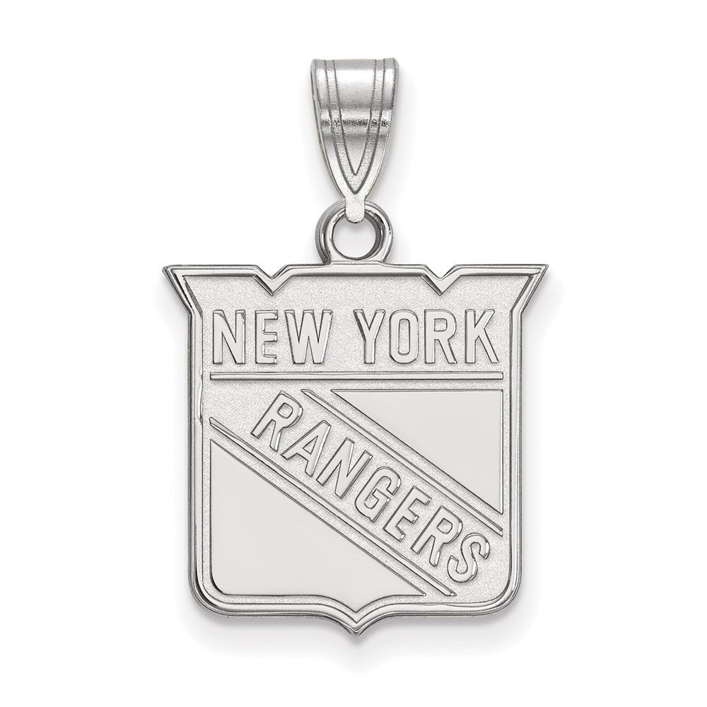 Sterlingsilber Rhodiniert Nhl Logoart New York Rangers Mittel Anhänger
