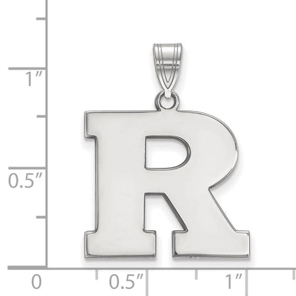 Sterlingsilber Rhodiniert Logoart Rutgers University Buchstabe R Groß Anhänger