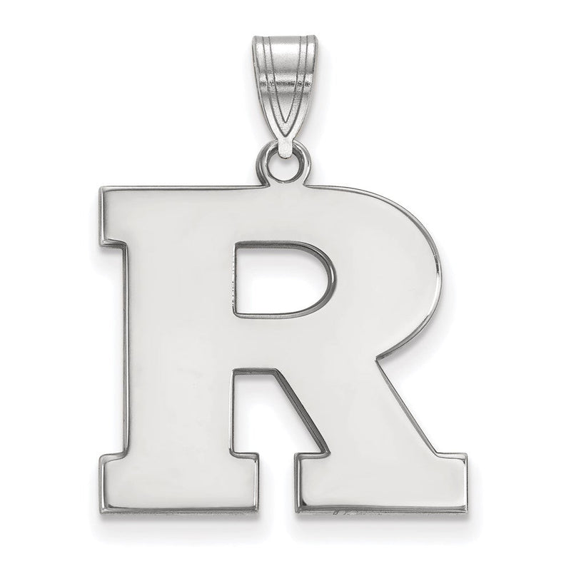 14K Weißgold Logoart Rutgers University Buchstabe R Groß Anhänger