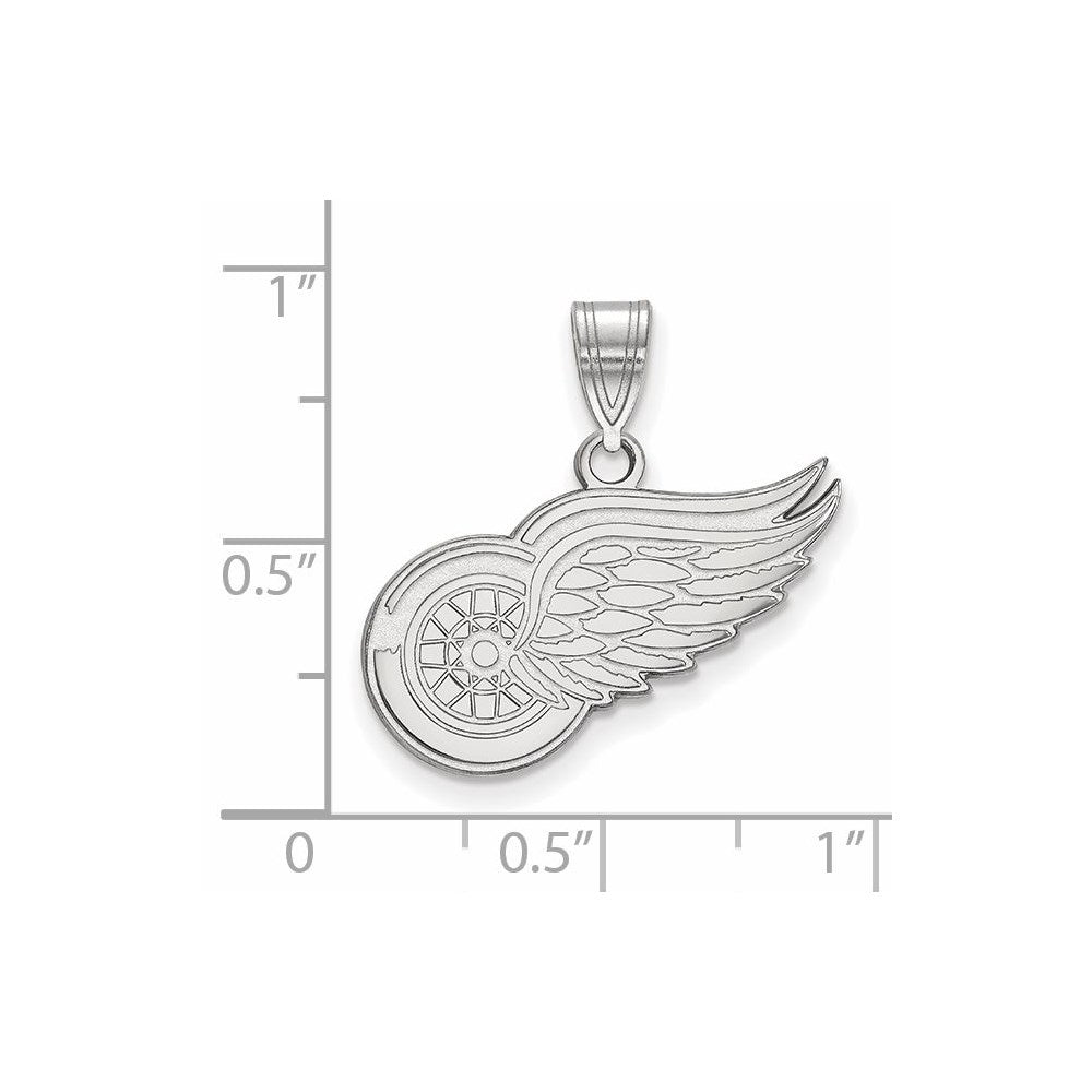 Sterlingsilber Rhodiniert Nhl Logoart Detroit Rot Flügel Mittel Anhänger