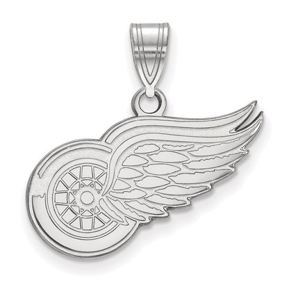 Sterlingsilber Rhodiniert Nhl Logoart Detroit Rot Flügel Mittel Anhänger