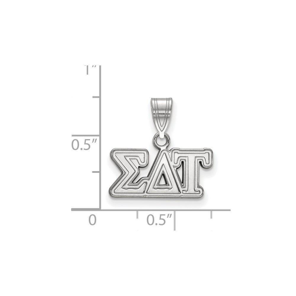 Sterlingsilber Rhodiniert Logoart Sigma Delta Tau Sorority Greek Buchstaben Mittel Anhänger