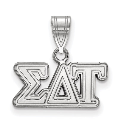 Sterlingsilber Rhodiniert Logoart Sigma Delta Tau Sorority Greek Buchstaben Mittel Anhänger