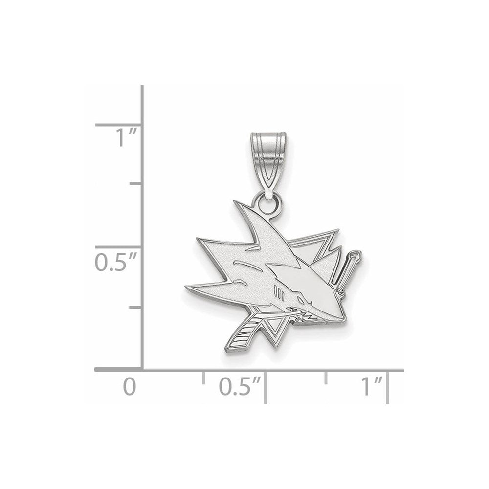 Sterlingsilber Rhodiniert Nhl Logoart San Jose Sharks Mittel Anhänger