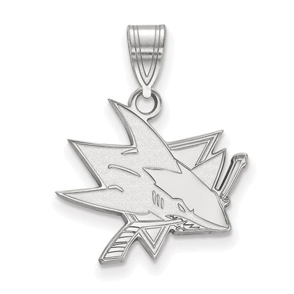Sterlingsilber Rhodiniert Nhl Logoart San Jose Sharks Mittel Anhänger