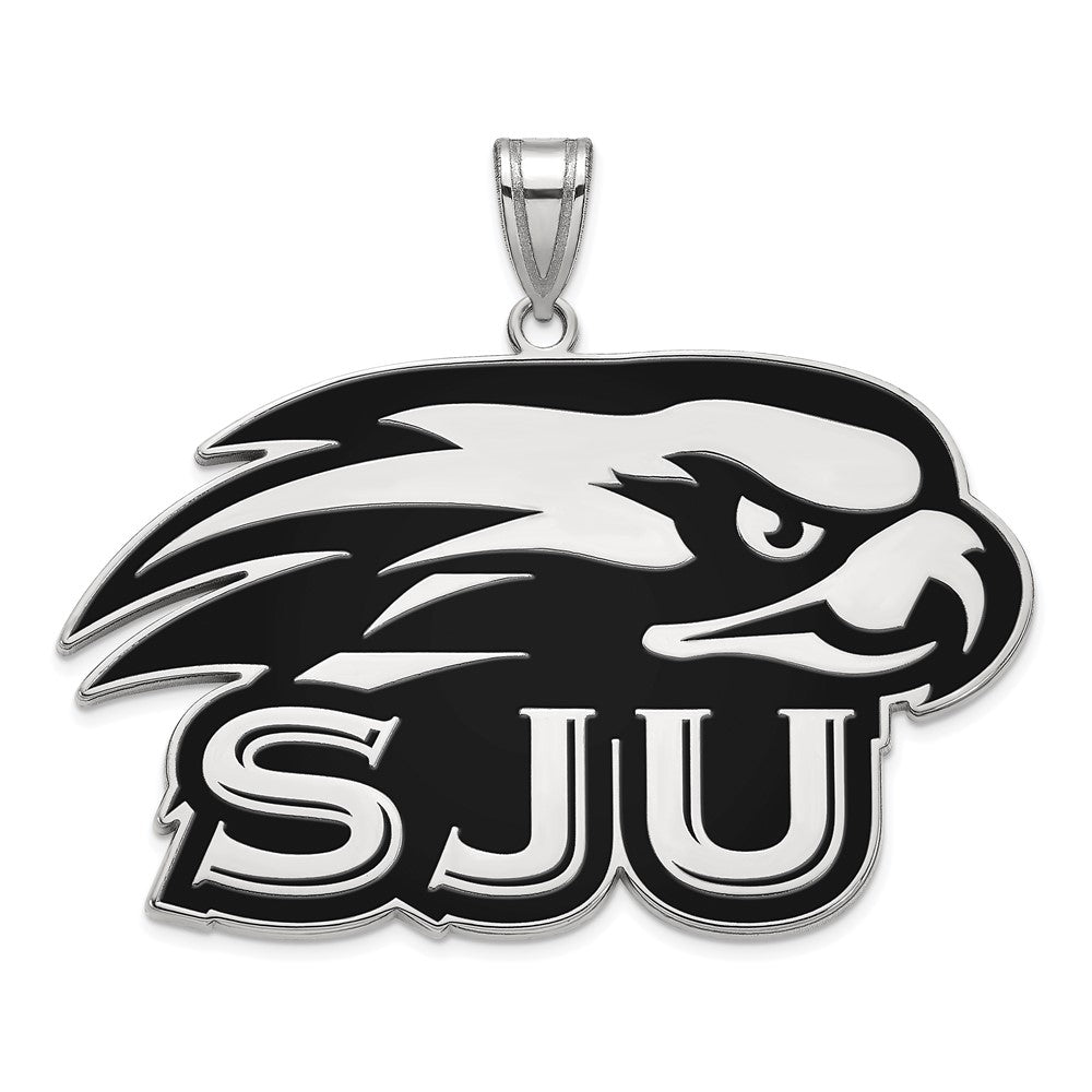 Sterlingsilber Rhodiniert Logoart St Joseph University Hawks Extra Groß Emailliert Anhänger