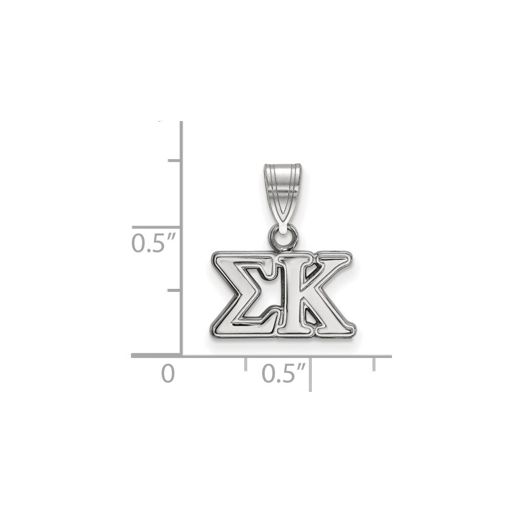 Sterlingsilber Rhodiniert Logoart Sigma Kappa Sorority Greek Buchstaben Mittel Anhänger