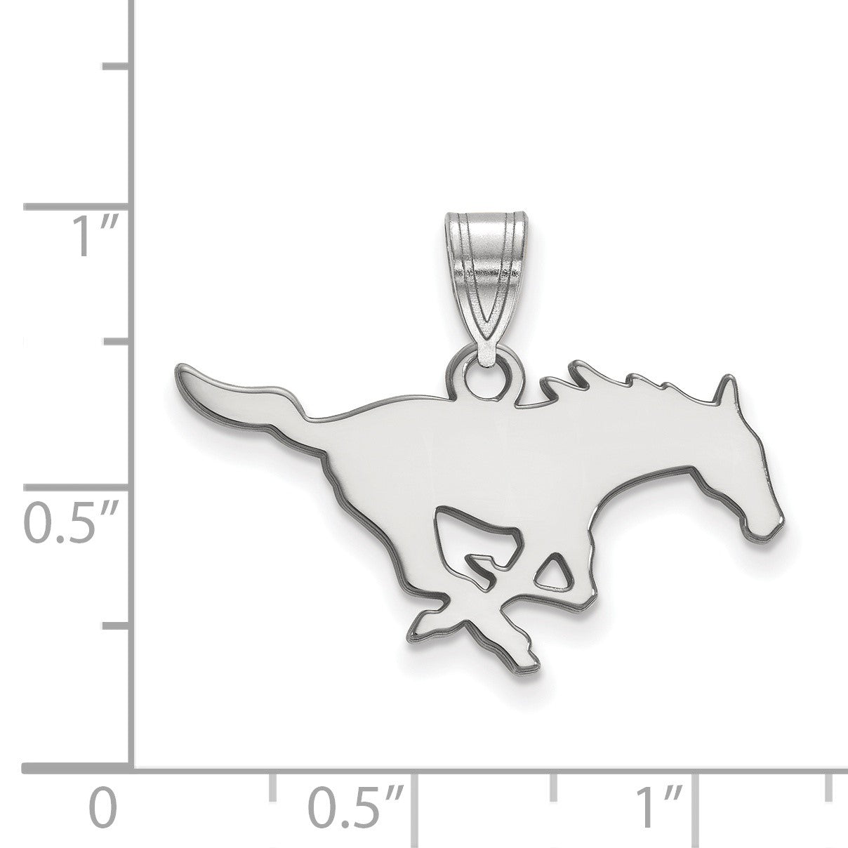 Sterlingsilber Rhodiniert Logoart Southern Methodist University Mustang Mittel Anhänger