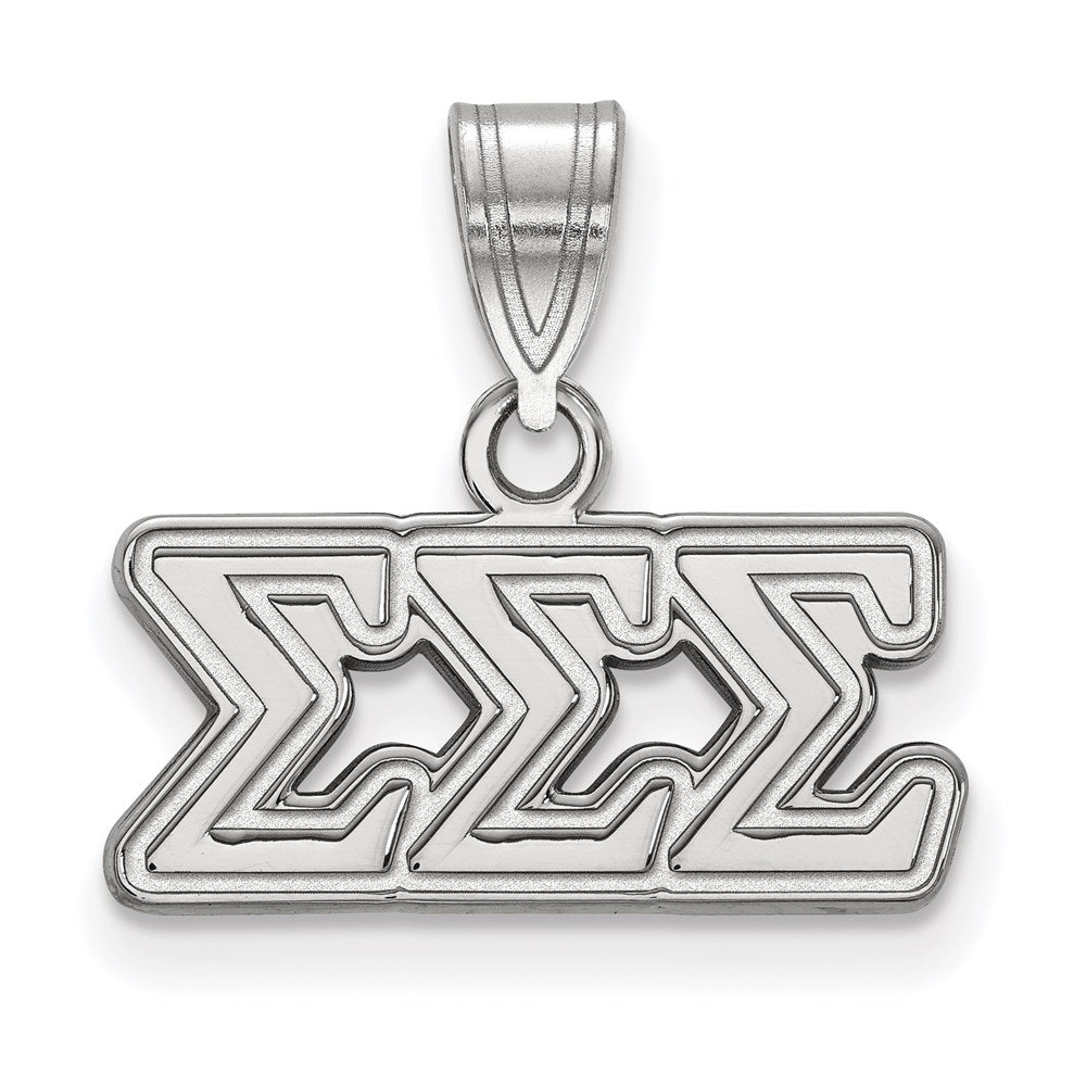Sterlingsilber Rhodiniert Logoart Sigma Sorority Greek Buchstaben Mittel Anhänger