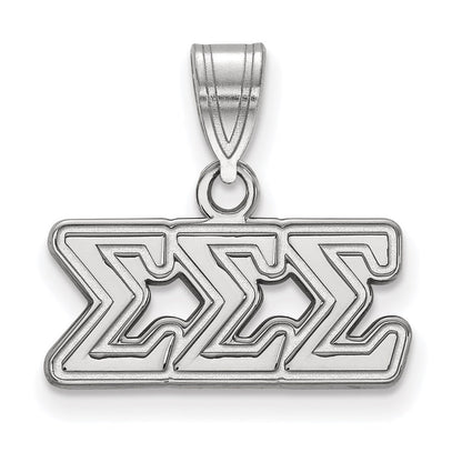 Sterlingsilber Rhodiniert Logoart Sigma Sorority Greek Buchstaben Mittel Anhänger