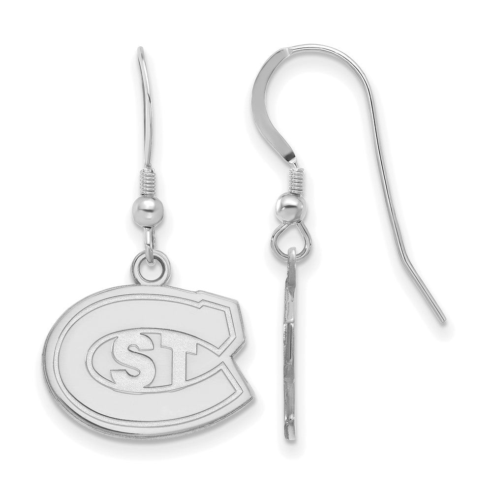 Sterlingsilber Rhodiniert Logoart St. Cloud State University Klein Hängend Draht Ohrringe