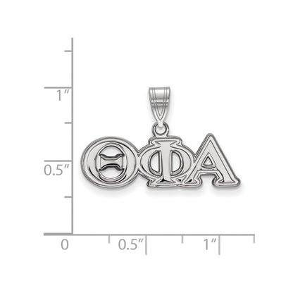 Sterlingsilber Rhodiniert Logoart Theta Phi Alpha Sorority Greek Buchstaben Mittel Anhänger